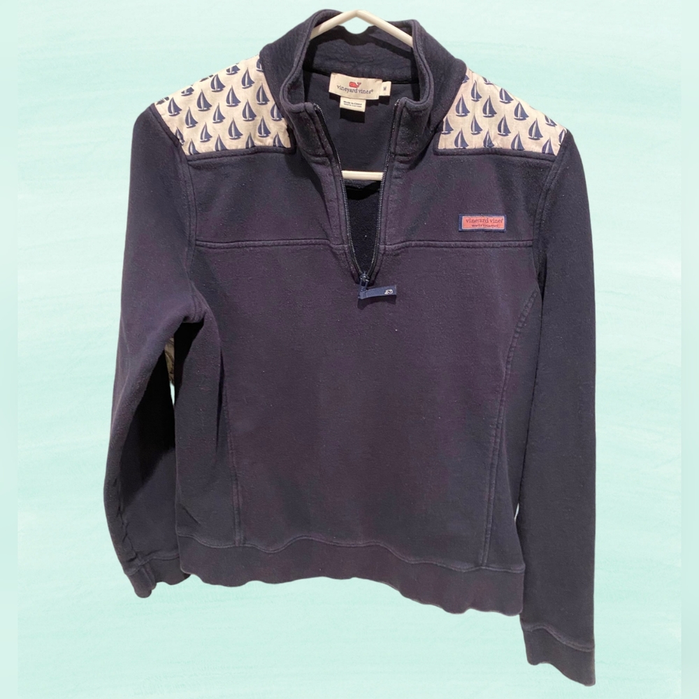 Vineyard Vines Nautical Sailboat 1/4 Zip Pullover Size M